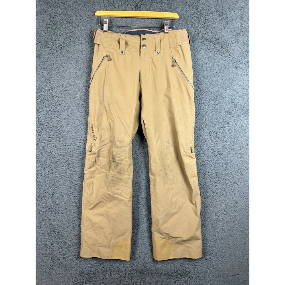 Norrona Roldal Gore-Tex Insulated Pants Mens Small Ermine Tan 4410 Ski Flaw